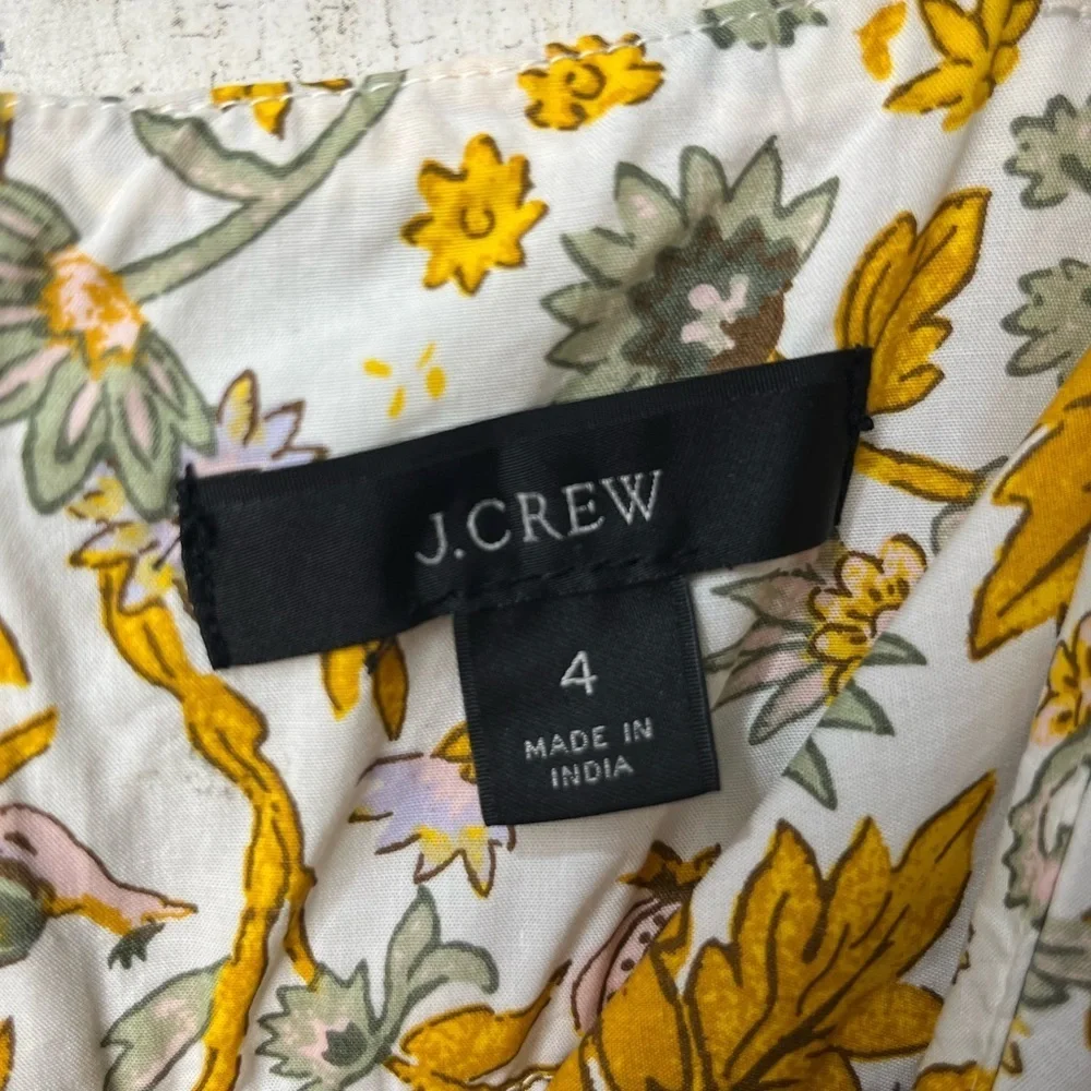 J CREW IVORY FLORAL FORD DRESS SZ 4